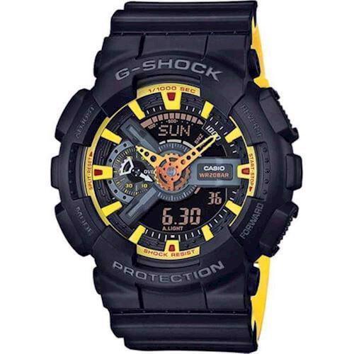 Image of G-Shock sort resin med stål quartz multifunktion Herre ur fra Casio, GA-110BY-1AER